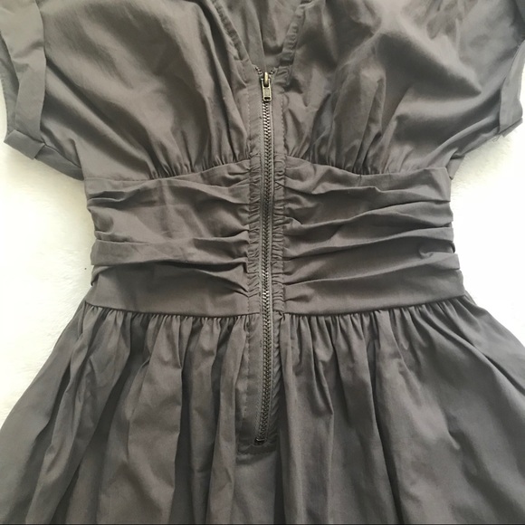 Bar III grey/army green short sleeve dress - Picture 3 of 6